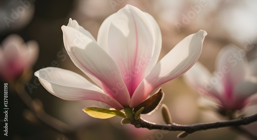 Close-Up of Magnolia Blossom in Soft Spring Light
