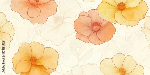 Floral elegance vibrant flower patterns botanical art digital design soft color palette aesthetic appeal