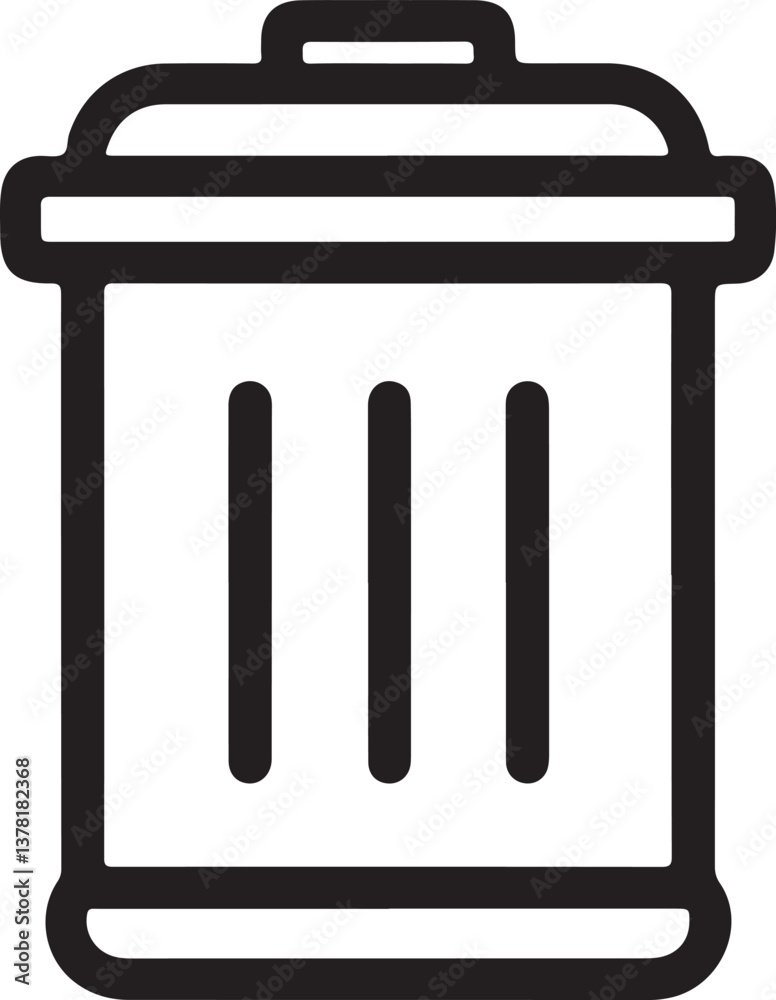 Trash can line art vector design Trash can line art vector design