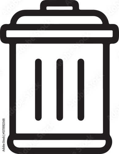 Trash can line art vector design