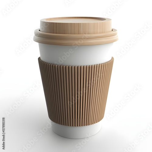 3D illustration of reusable coffee cup