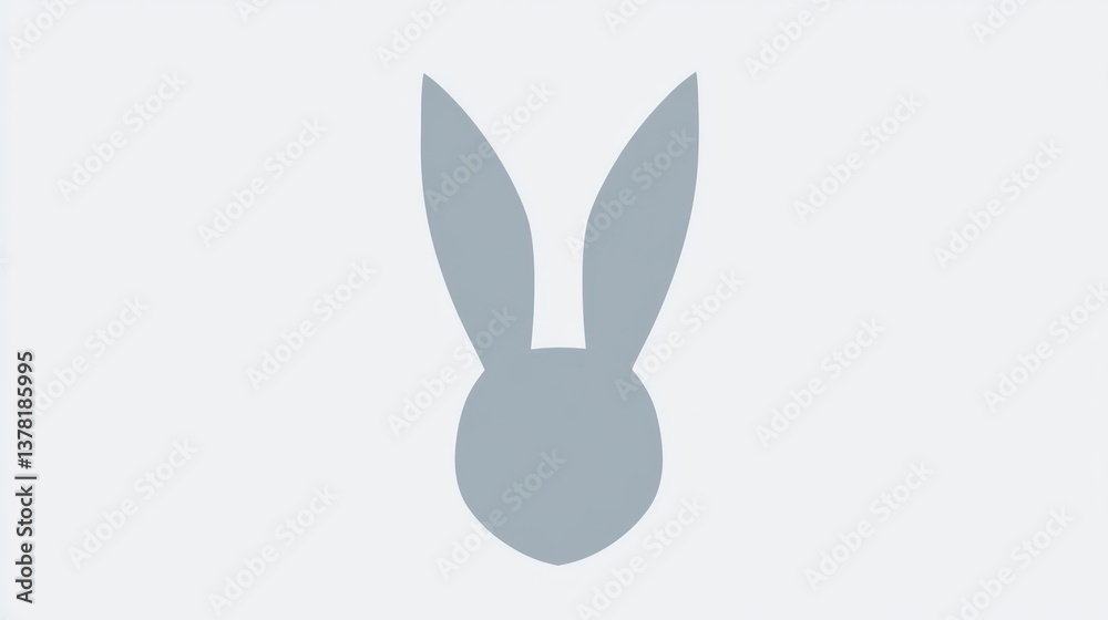 Obraz premium Abstract Animal Ears Design Minimalist Silhouette of Bunny Features for Creative Projects