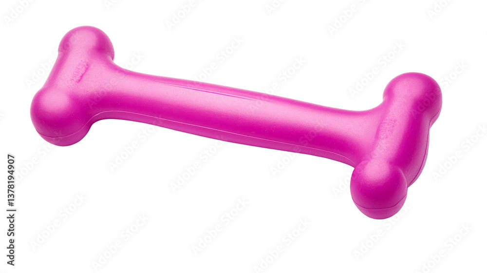 Pink dumbbell in shape of bone lying, for dogs fitness, cut out transparent Pink dumbbell in shape of bone lying, for dogs fitness, cut out transparent