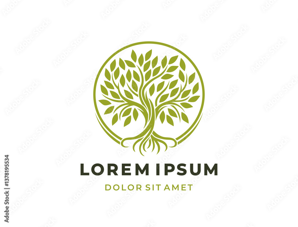 Artistic Tree Illustration. Nature Tree Vector Logo Design. Artistic Tree Illustration. Nature Tree Vector Logo Design.