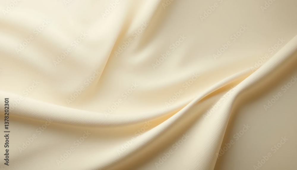 Obraz premium Elegant cream fabric draping textile workshop high-quality material soft environment close-up perspective luxury concept for textile design