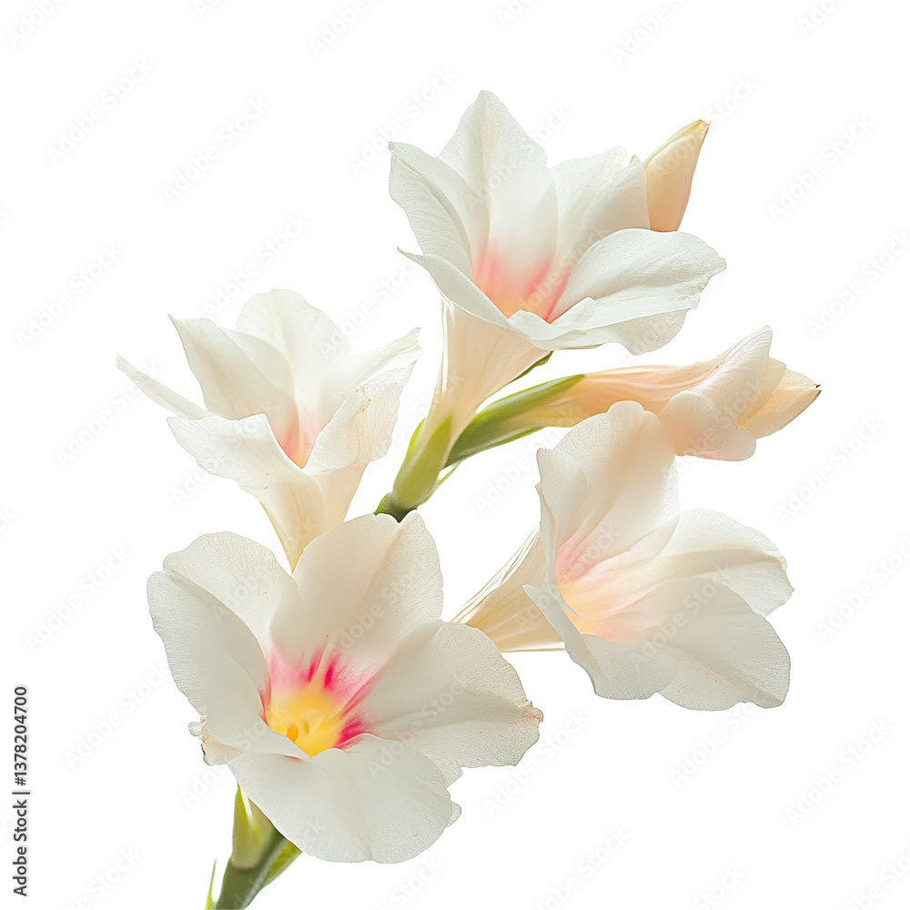 Obraz premium Phakakrong flowers bloom with delicate petals on a soft Transparent background, Closeup image Phakakrong flowers on a PNG background file with PNG background