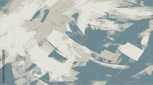 Background art, muted vector pattern, textured brush strokes on canvas, creating a serene composition inspired by calm minimalism and balance