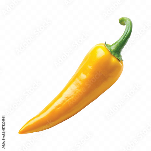 realistic yellow or green chili pepper isolated on white background