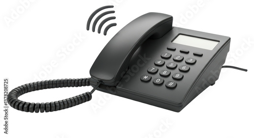 Isolated Ringing Landline Telephone with Cord