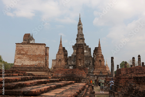 Thailand Sukhothai view on a cloudy spring day