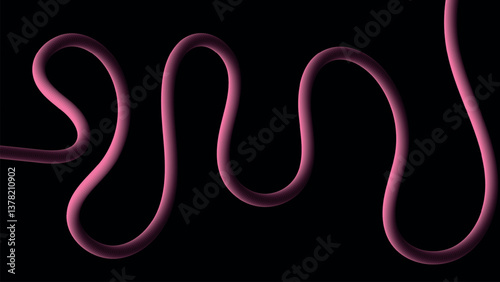 A striking image of fluid, pink, curving lines against a deep black backdrop.