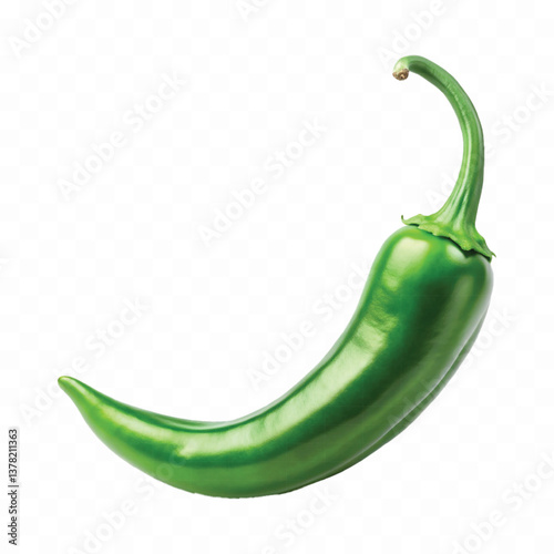 realistic yellow or green chili pepper isolated on white background