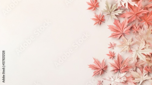 Autumn leaves falling serene nature scene close-up photography minimalist environment aesthetic view seasonal beauty