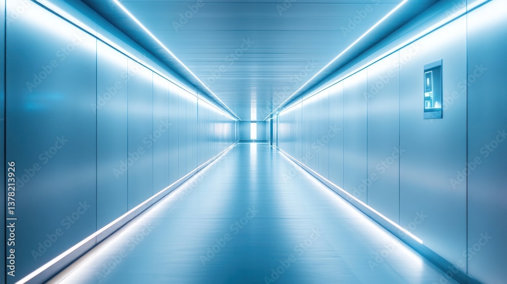 Futuristic Blue Corridor: A Modern Architectural Design Futuristic Blue Corridor: A Modern Architectural Design