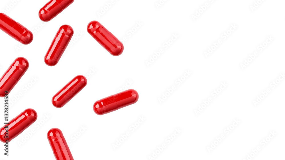 Red capsules on black background, medicine, supplement, cut out transparent Red capsules on black background, medicine, supplement, cut out transparent