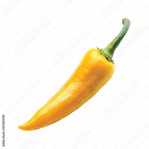realistic yellow or green chili pepper isolated on white background