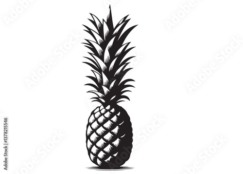 pineapple logo vector silhouette design, pineapple logo icon silhouette, pineapple tropical fruit, minimalist black silhouette of pineapple fruit isolated on white background