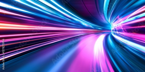 Hypnotic Speed Tunnel of Neon Colors
