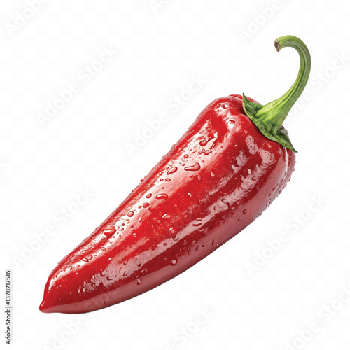 realistic hot red chili pepper isolated on white background