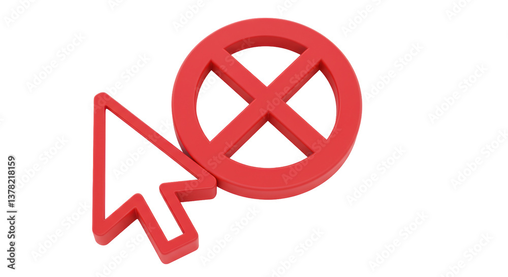 Isolated Prohibited Cursor Symbol for Restrictions Isolated Prohibited Cursor Symbol for Restrictions