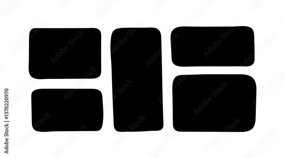 Decorative collage, geometric hand drawn rectangle frames, text box set. Abstract blank black shape. Graphic elements minimalist style. Doodle frame, template, border. Vector isolated illustration Decorative collage, geometric hand drawn rectangle frames, text box set. Abstract blank black shape. Graphic elements minimalist style. Doodle frame, template, border. Vector isolated illustration