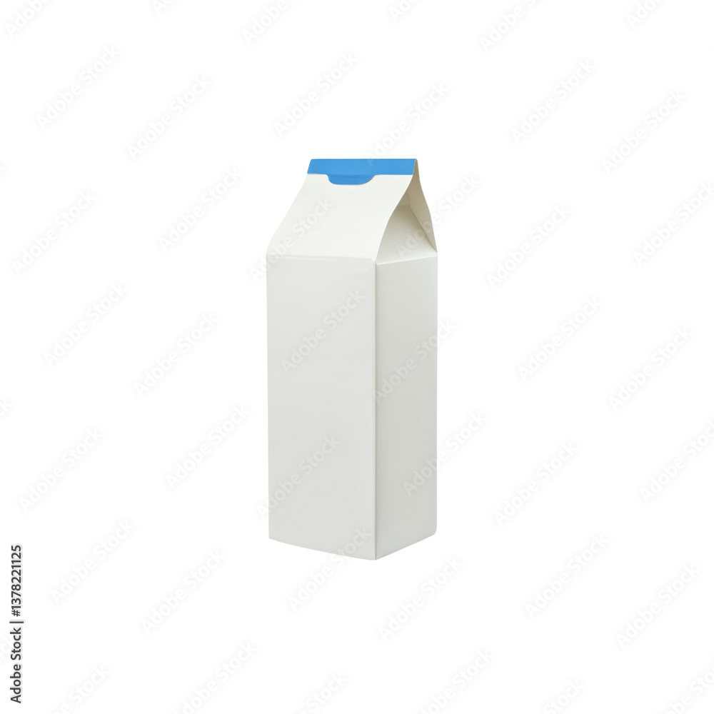 Simple Milk Carton with Blue Lid on a Minimalist Background Simple Milk Carton with Blue Lid on a Minimalist Background