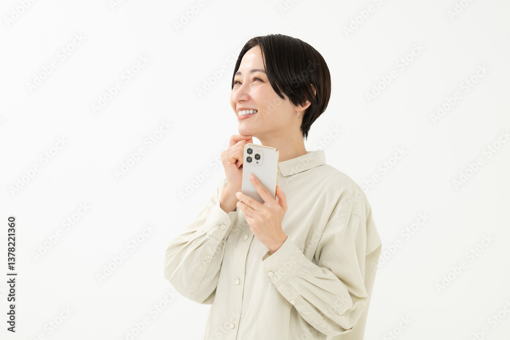 スマートフォン ミドル女性 スマートフォン ミドル女性