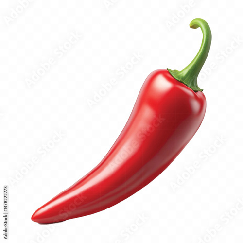realistic hot red chili pepper isolated on white background