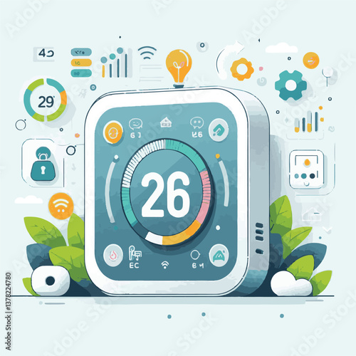 thermostat, control, technology, temperature, digital, home, smart, climate, modern, comfort, heating, innovation, automation, house, interface, interior, screen, household, energy, smart home, system
