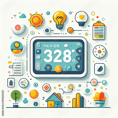thermostat, control, technology, temperature, digital, home, smart, climate, modern, comfort, heating, innovation, automation, house, interface, interior, screen, household, energy, smart home, system
