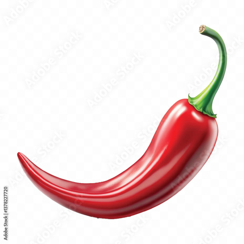 realistic hot red chili pepper isolated on white background