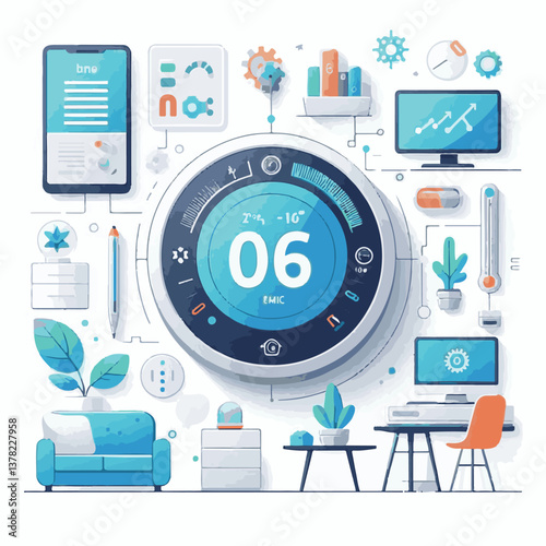 thermostat, control, technology, temperature, digital, home, smart, climate, modern, comfort, heating, innovation, automation, house, interface, interior, screen, household, energy, smart home, system
