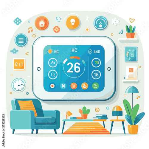 thermostat, control, technology, temperature, digital, home, smart, climate, modern, comfort, heating, innovation, automation, house, interface, interior, screen, household, energy, smart home, system