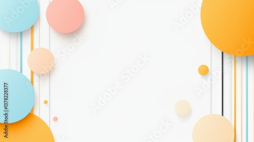 Creative abstract design with colorful circles digital artwork minimalist environment modern aesthetic top-down view graphic concept for visual appeal