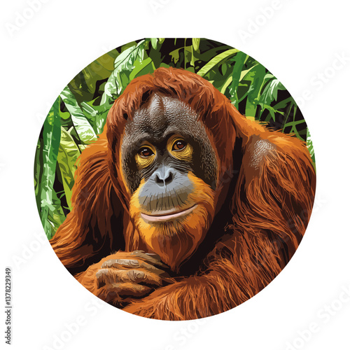 Orangutan, animal, vector, transparent background