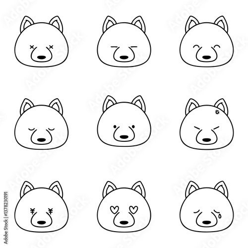 犬　アイコン　dog illustration