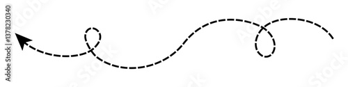 Dashed line long left side arrow icon