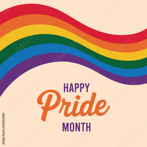 Happy pride month. Hand-lettering lettering.; Banner; poster. Vector illustration