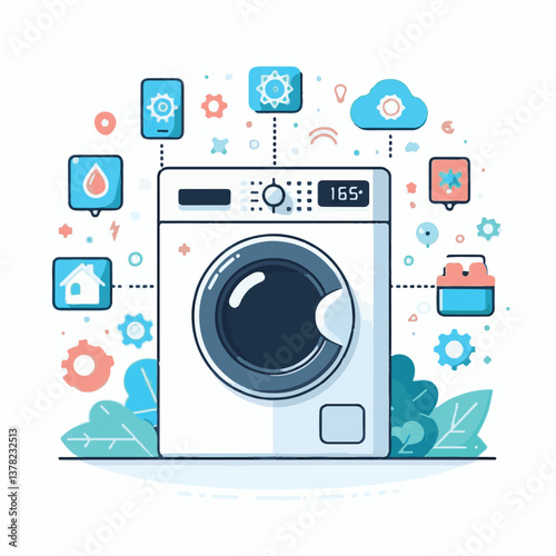 washer, technology, laundry, home, housework, woman, smart, appliance, machine, control, washing, smartphone, household, mobile, app, domestic, equipment, internet, washing machine, using, program, ho