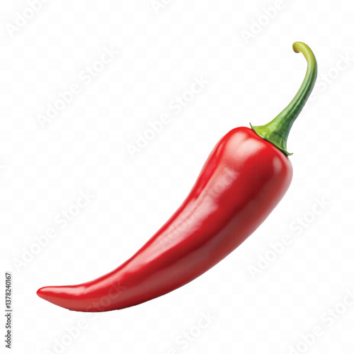 realistic hot red chili pepper isolated on white background