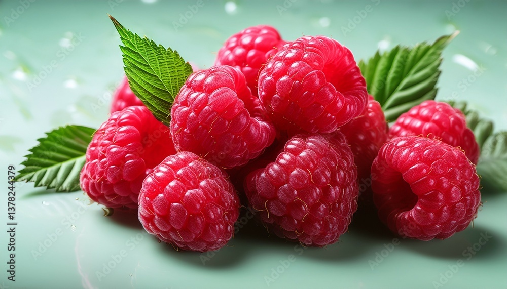 fresh and juicy raspberries with a touch of green leaves perfect for healthy meals and desserts fresh and juicy raspberries with a touch of green leaves perfect for healthy meals and desserts