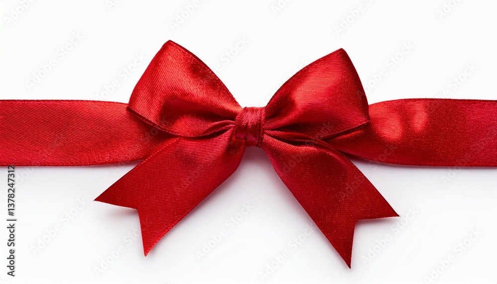 Fototapeta premium red velvet bow isolated on white background