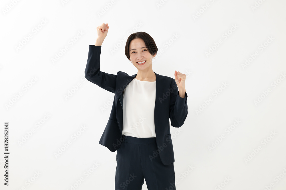 喜ぶ女性 ビジネスウーマン 喜ぶ女性 ビジネスウーマン