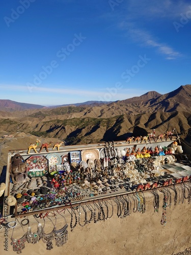 Obraz na płótnie Handmade Souvenirs on Mountain Top Display, Tizi n Tichka in Morocco w salonie