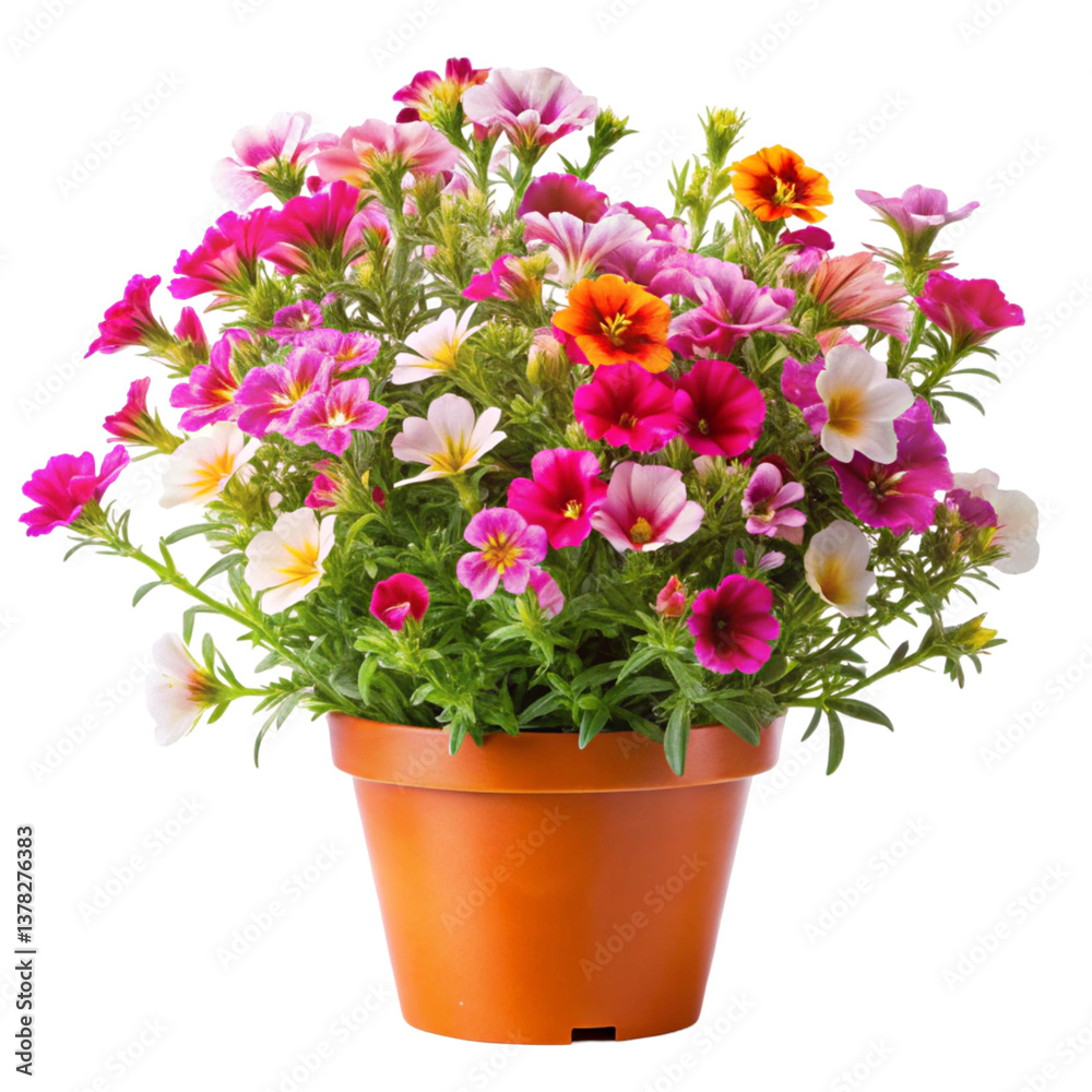 Fototapeta premium colorful flowers in a pot