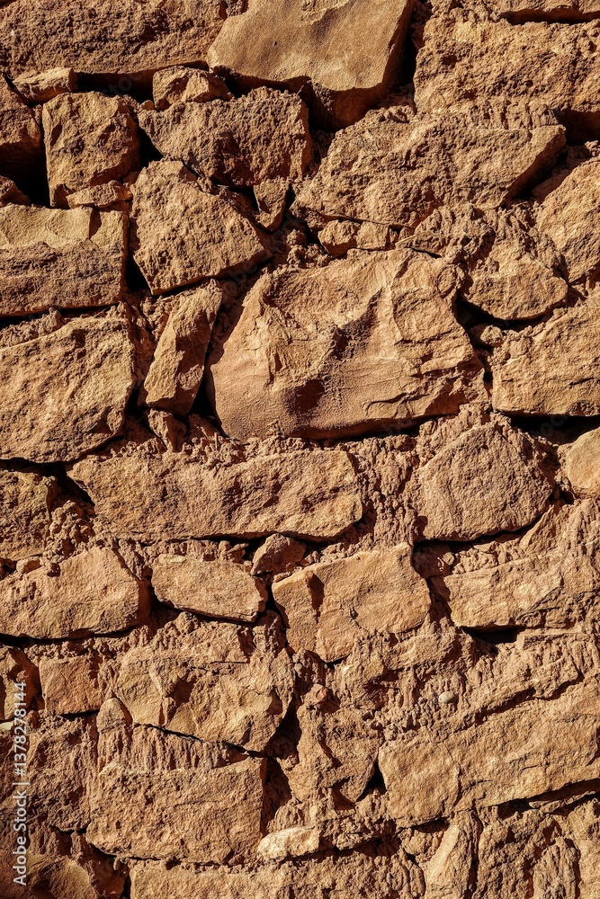 Textured Stone Wall with Rough Natural Surface