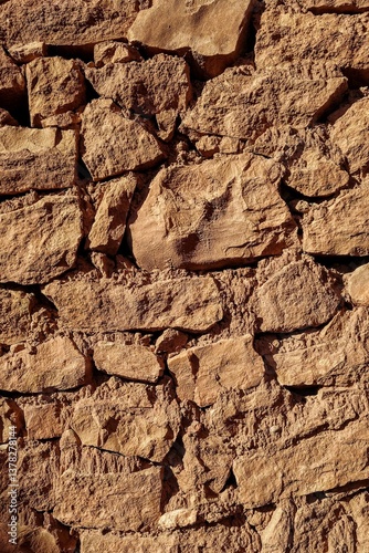 Obraz na płótnie Textured Stone Wall with Rough Natural Surface w salonie