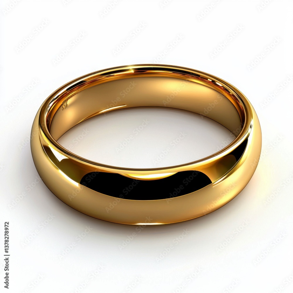 Classic Gold Wedding Band Close up View Classic Gold Wedding Band Close up View