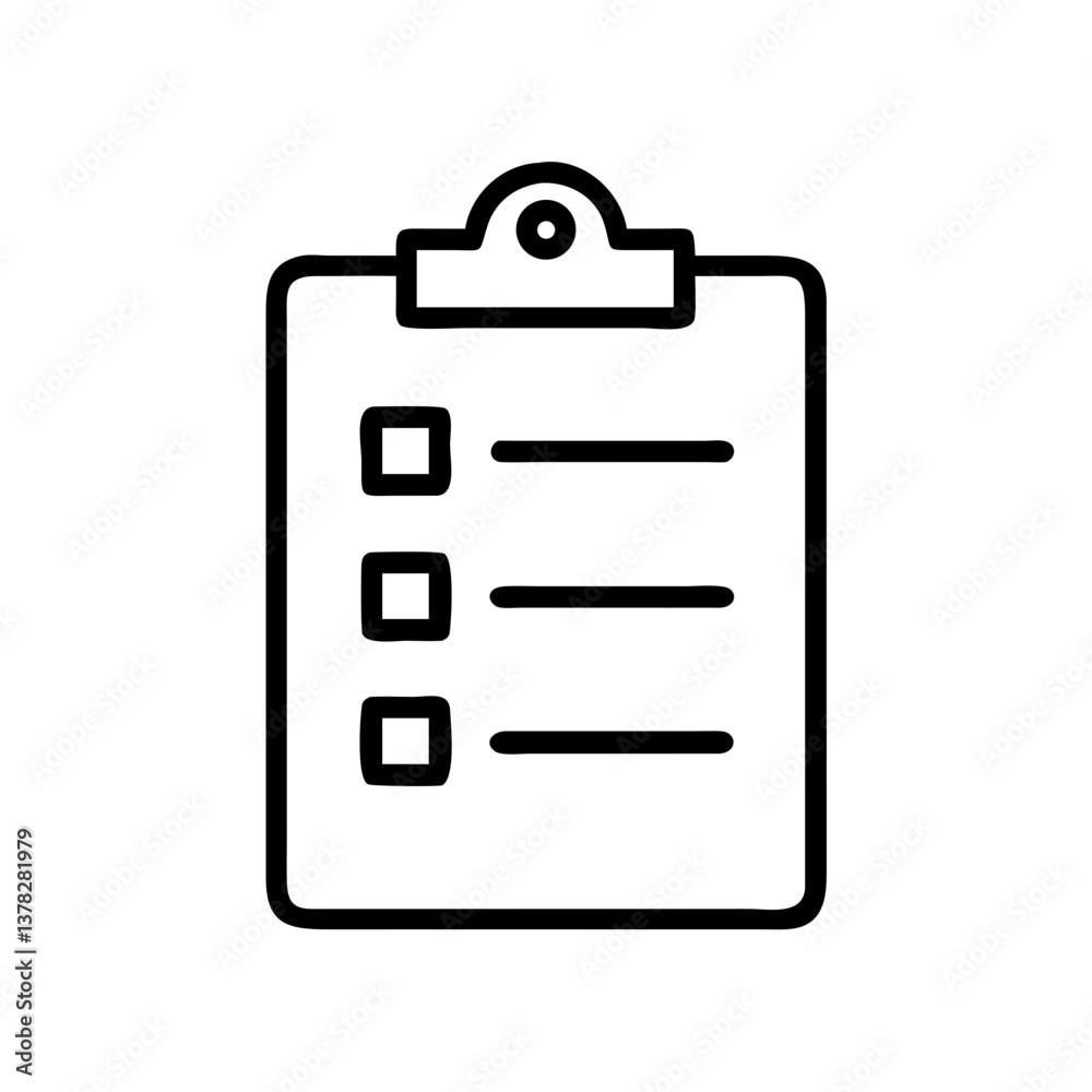 Blank Checklist Template on Clipboard Blank Checklist Template on Clipboard