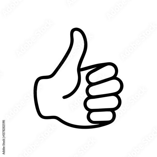 Hand giving a thumbs up gesture on white background  